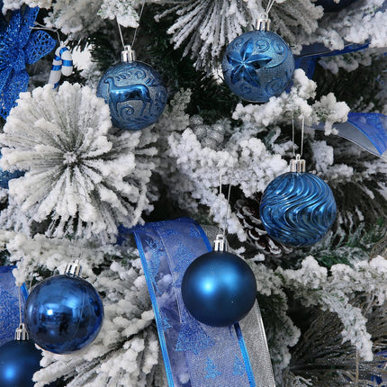 34ct Navy Blue Christmas Ball Ornaments Shatterproof Plastic Christmas Tree Decorations for Xmas Party Home Office Holiday Decor -Medium Size (2.36"/ 60mm)