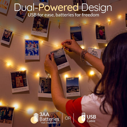 Mind-Glowing Photo Clips String Light - 50 LED Fairy Lights with Clips for Pictures - Teen Girl s Trendy Stuff - Christmas for 8 9 10 11 12 13 14 Year Old Girls - Tween Stocking Stuffer