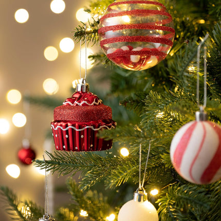 Valery Madelyn Christmas Ornaments Set, 120ct Candy Cane Red White Shatterproof Gingerbread Christmas Tree Decorations Set, Variety Decorative Hanging Ball Ornaments Bulk for Xmas Holiday Party Decor