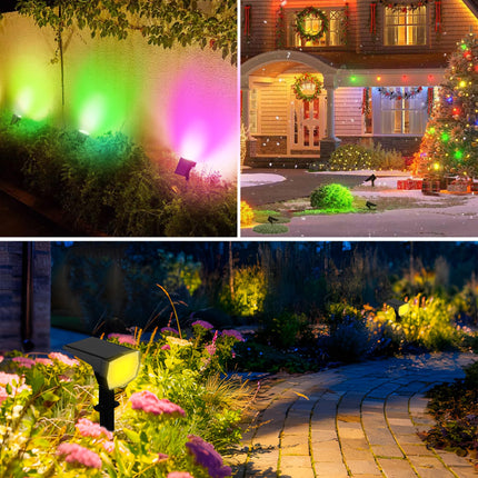 Solar Spot Lights Outdoor Color Changing, 8Pack/69LEDs/9 Modes/IP65 Waterproof Christmas Solar Landscape Spotlights for Yard Garden House Garage Pathway