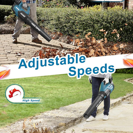 20V Blower Cordless Leaf Blower, 420 CFM 2Pcs 2.0Ah Battery Lightweight Leaf Blower Brushless Snow Blower Handheld Sweeper for Blowing Leaves, Dust, Snow Debris, Yard, Hard to Clean Corner