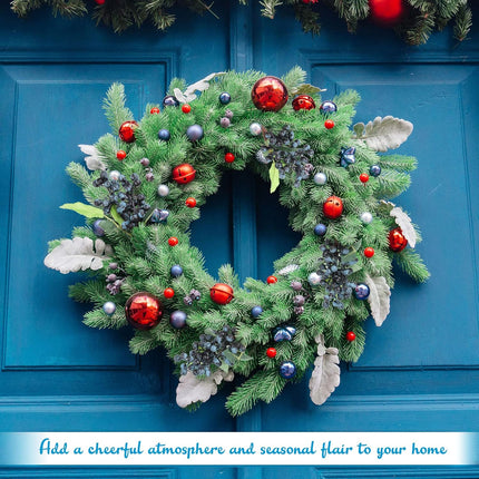 Yunsailing 30 Pcs Artificial Blue Berry Stems Bulk, 9.8 Inch Faux Berry Picks with Green Leaves, Fake Short Branch Fruit Flower for Christmas Tree Garland Home Wedding DIY Party Decoration(Blue)