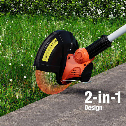 AIVOLT Cordless Weed Trimmer, 20V 2.0Ah String Trimmer Battery Powered 2 in 1 Weed Wacker & Edger Lawn Tool for Yard, Garden