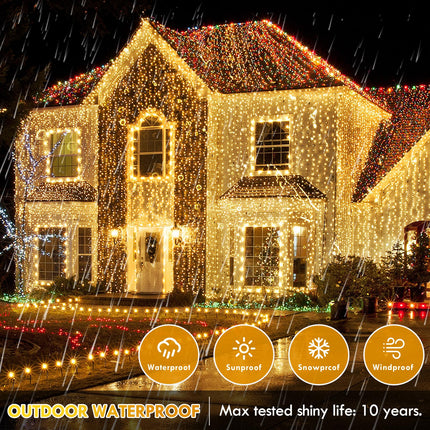 XURISEN 280 LED String Lights,108FT Plug in Christmas Lights Indoor/Outdoor Waterproof, 8 Modes & Memory Twinkle Fairy Lights Decor for Home Party Wedding (Warm White)