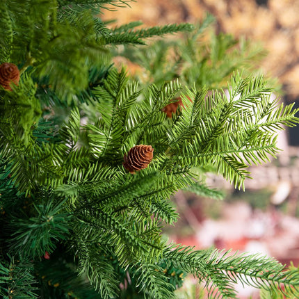 Watayo 8 Pcs Large Artificial Pine Needles Branches- 16" x 7" Christmas Fake Greenery Pine Picks with Pinecone- Faux Pine Leaves Sprigs for Christmas Garland Wreath & Home Garden Decoration