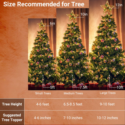 Brizled Christmas Tree Star, 10'' Rattan Christmas Tree Topper with 30 LED Lights, Battery Powered Xmas Treetop with Red Berries & Pine Cones, Christmas Tree Top Ornament for Christmas Tree Home Decor