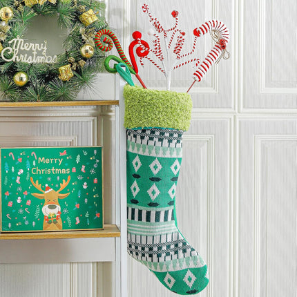 6PC Set Red/Green Christmas Tree Decorations Picks Christmas Woolen Candy Curly Pick, Christmas Tree Decorations Home Office Vase Party Ornaments (Green)