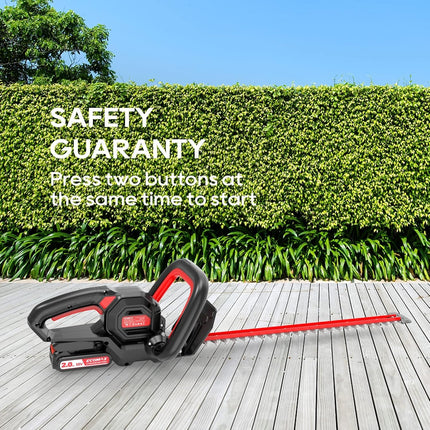 ECOMAX 18V 22-Inch Cordless Hedge Trimmer, Ideal for Pruning Branches in Your Backyard, Garden, Hedge Trimmer with 2.0AH Battery & Charger, ELG06