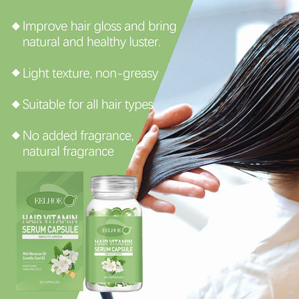 EELHOE Hair Essential Oil Treatment Capsule Hair Nutrition Relief Dry And Smooth Hair And Scalp Massage Essential Oil