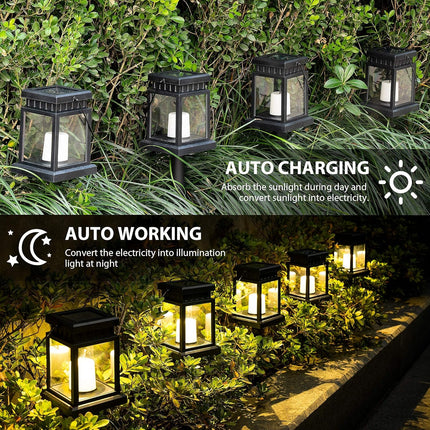 Solpex Solar Pathway Lights 8 Pack Led Outdoor Hanging Lanterns Solar Lights With Stake For Walkway, Ip64 Waterproof Decorative