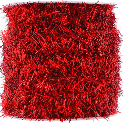 Mandala Crafts Red Tinsel Garlands Mini Garland Christmas Tree Garland Christmas Red Garland Decorations - Thin Metallic Foil Glitter Garlands Party Wedding Decor