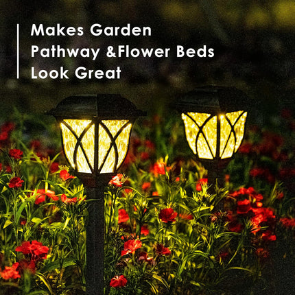 Solpex 6 Pack Solar Outdoor Lights, Led Decorative Solar Garden Lights, Solar Outside Lights For Yard, Landscapes, Gardens