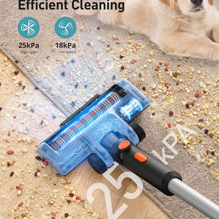 Aspiron Cordless Vacuum Cleaner, 25Kpa 250W Brushless Motor Cordless Stick Vacuum 6 In 1 With 50Mins Long Runtime,Led Light, Pet Hair Vacuum Cordless For Carpet Hard Floor Car