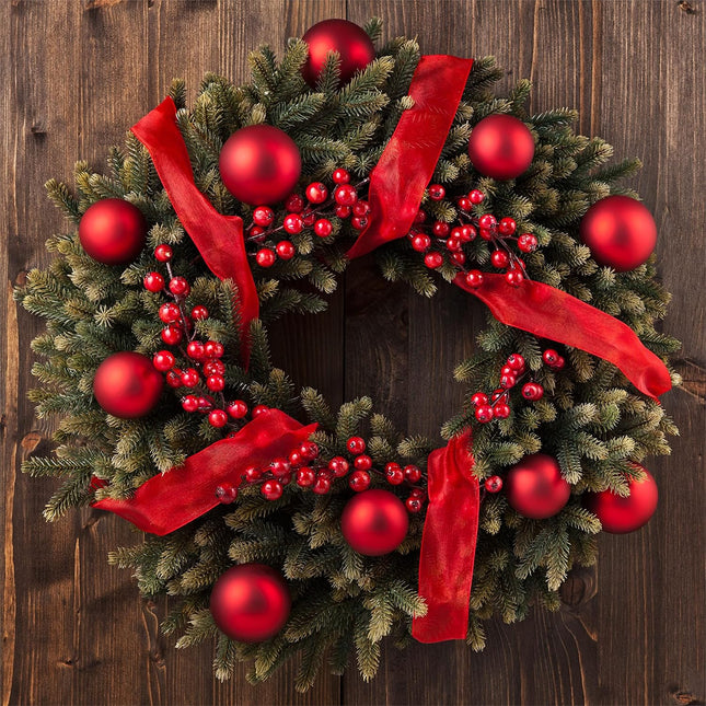 Sggvecsy 30 Pack Artificial Red Berry Stems 8.9inch Christmas Red Berry Picks Holly Berry Branches for Christmas Tree Decorations Holiday DIY Crafts Xmas Ornaments Wedding Home Decor