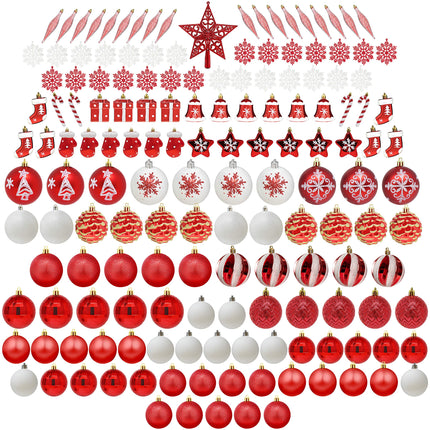 Joiedomi 157 Pcs Christmas Ornaments with a Star Tree Topper, Shatterproof Christmas Ornaments for Holidays, Party Decoration, Tree Ornaments, Events, and Christmas()