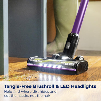 Bissell Cleanview Xr Pet 300W Lightweight Cordless Vacuum W Removable Battery, 40Min Runtime, Deepcleaning Furbrush & Tangle Brush Roll, Led Lights, Xl Tank, Dusting & Crevice Tool, Wall Mount