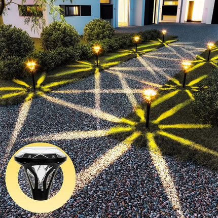 Solpex 6 Pack Diamond Solar Pathway Lights, Bright 5 Led Solar Lights Outdoor Waterproof, Up To 12 Hours Of Lighting Auto On/Off