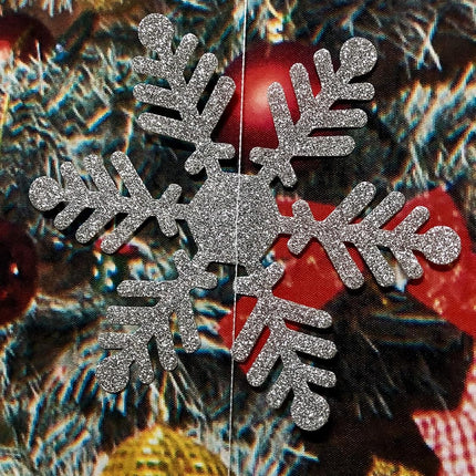 36Pcs Silver Snowflake Garland Winter Wonderland Hanging Snowflake Decorations Winter Wonderland Snowflakes Garland Decoration for Christmas Winter Wonderland Holiday Home Decorations