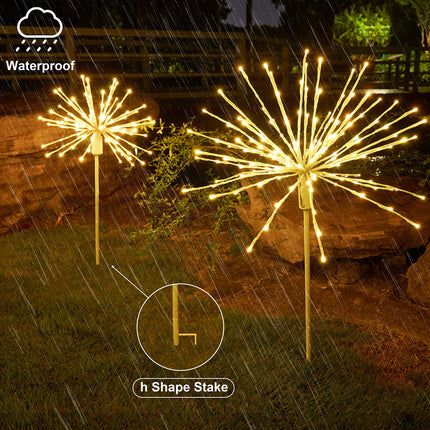 LIGHTSHARE 18" Starburst Light Lighted Ball 120 LED Firework Lights Warm White Twinkle Hanging Ball Dual-use for Patio Walkway Pathway Decoration Indoor/Outdoor