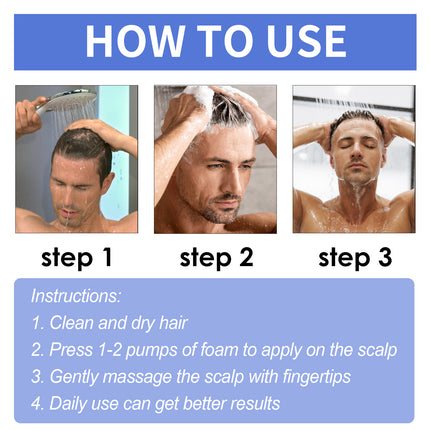 OUHOE Men's Dense Hair Foam Mousse, Clean Repair Hair Root, Dense And Moisturizing Hair Mousse