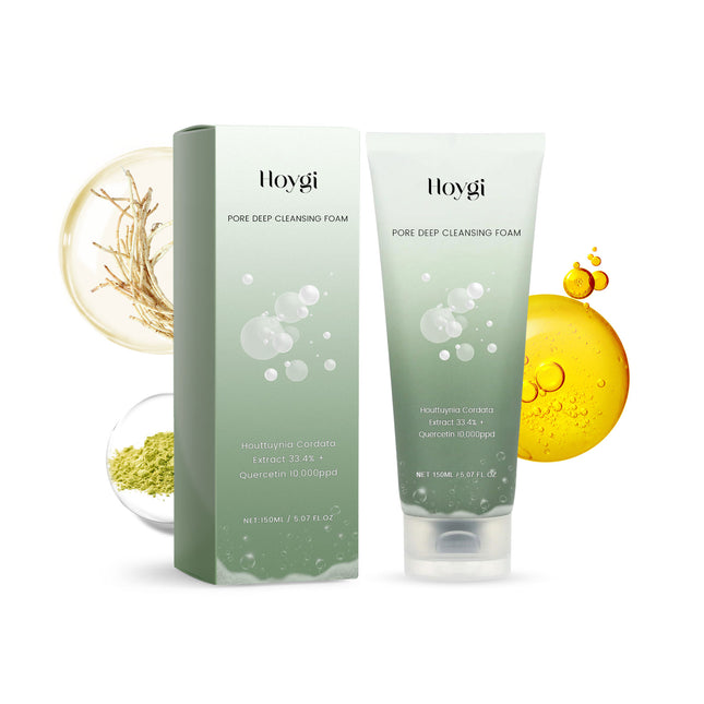 Hoygi Pore Deep Cleansing Foam, Deep Clean Facial Skin Shine Bright Moist Blain To Imprint Clear Water