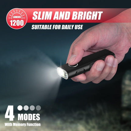 Ultrafire S3 Edc Flat Pocket Rechargeable Flashlight - 1200Lm 365Nm Red Laser