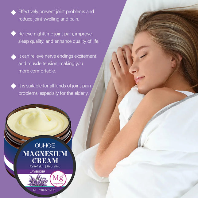 OUHOE Body Soothing Magnesium Cream, Eases Wrist And Knee Joint Discomfort With Gentle Ingredients For Daily Massage Treatments