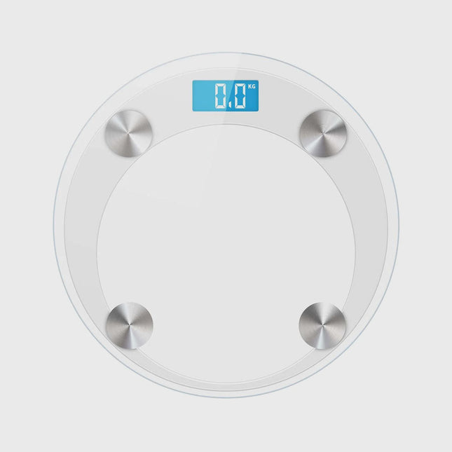 180kg Digital Glass LCD Scales Round White