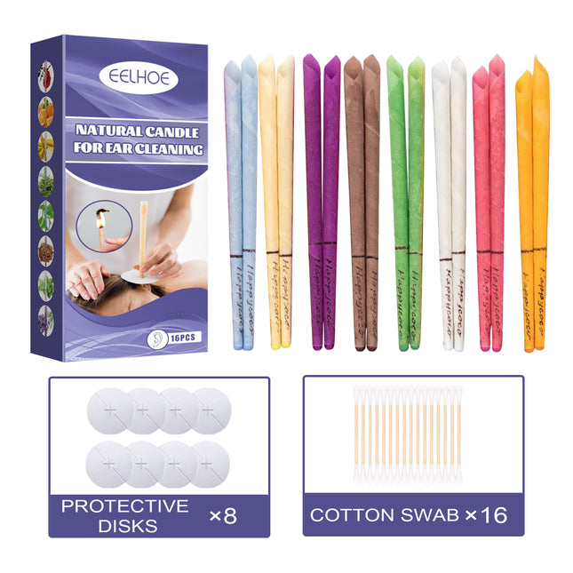 EELHOE Aromatherapy Ear Candle Gentle Cleansing Treatment Relaxing With Multicolor Ear Candle Set