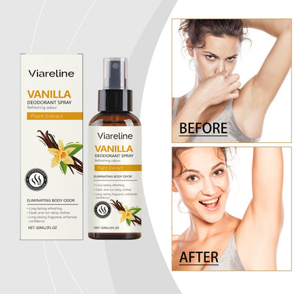 Viareline Vanilla Refreshing Spray Removes Odors And Perspiration With Natural Fragrance Refreshing The Body And Lasting Fragrance