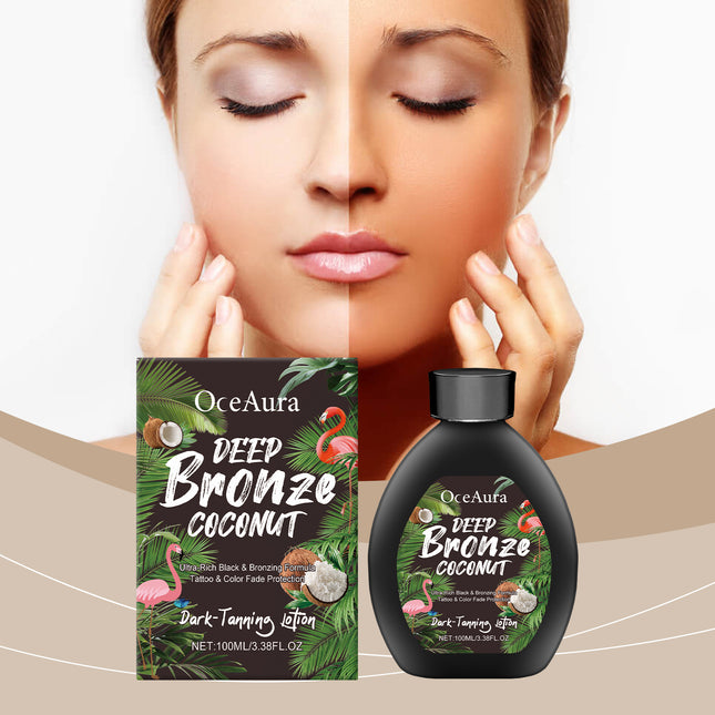 OceAura Coconut Black Lotion, Summer Free Tanning Bronzer Wheat Moisturizing Even Skin Toner