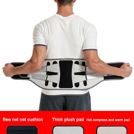Widening waist belt and detachable steel plate lumbar support