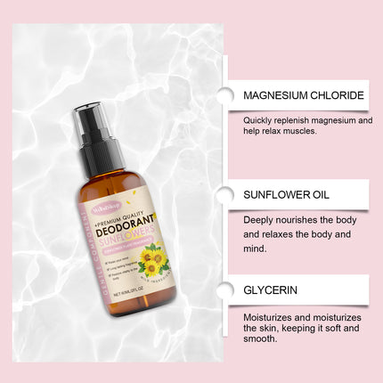 WoodSleep Sunflower Magnesium Oil Spray supplements with magnesium to soothe the body, nourish sleep and boost vitality