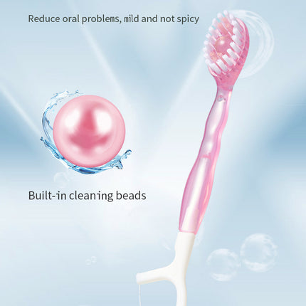 Explosion bead disposable toothbrush mini multifunctional with soft bristles dental floss toothpick