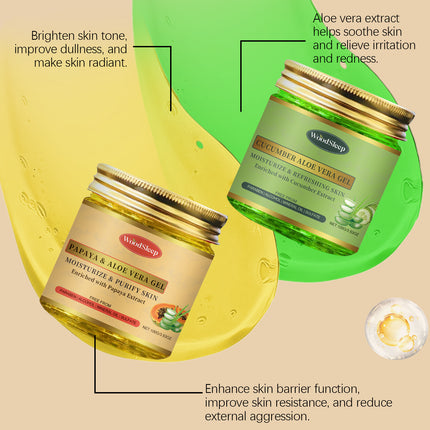 WoodSleep Papaya Aloe Vera Hydrating Gel Facial Cleansing Aloe Vera Gel Moisturizing Nourishing Gentle Exfoliating