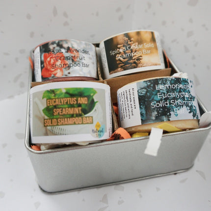 Small Shampoo Collectors Set - 4 x Shampoo Bar and Travel tin