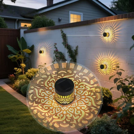 Solar Mandala Sunflower Wall Light Garden Decor Landscape Wall Lamp