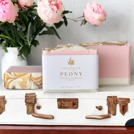 Pink Peony Shea Butter Soap - Romantic Floral Luxury Bar