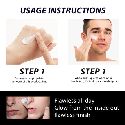 EELHOE Men's Light Cream, Refreshing Non-Greasy Concealer Blot BrighTening Skin Tone Invisible Pore Lazy Cream
