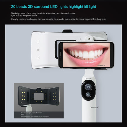 Dental Oral Photography LED Light, Portable Handheld Multi-Function Color Matching Flashlight for Mobile Phone