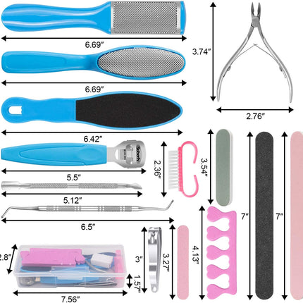 20 in 1 Foot Files Professional Pedicure Tools Set
