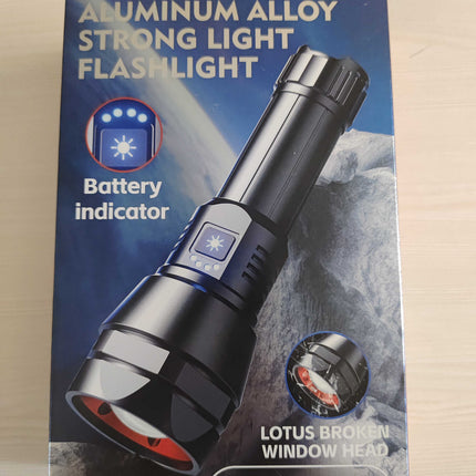 Kezu Aluminum Alloy Strong Light Flashlight , Battery Indicator , Lotus Broken Window Head ( KH - W526 )