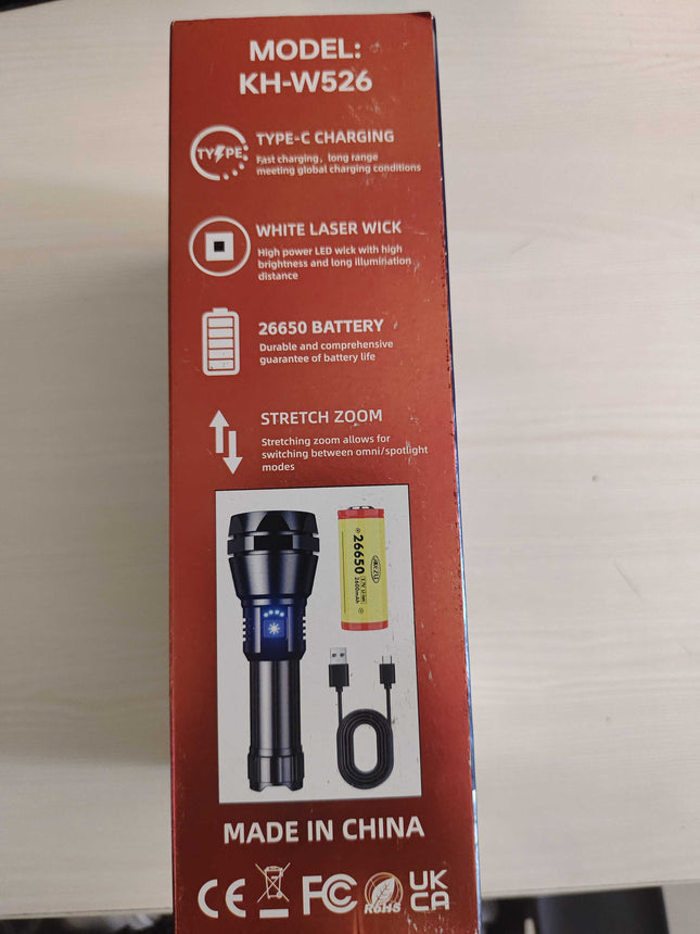 Kezu Aluminum Alloy Strong Light Flashlight , Battery Indicator , Lotus Broken Window Head ( KH - W526 )