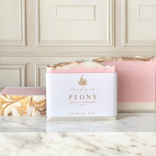 Pink Peony Shea Butter Soap - Romantic Floral Luxury Bar