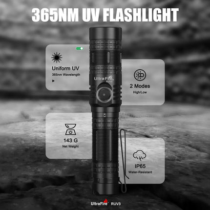 Ultrafire Ruv3 Uv Wood'S Lamp - 365Nm With Zwb2 Glass