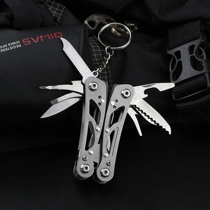 QIVANLIFE Multifunctional Pliers Folding Pliers Multi-tool Pocket Knife Pliers Outdoor Portable Folding Plier Multipurpose Repair Tools- Black-large