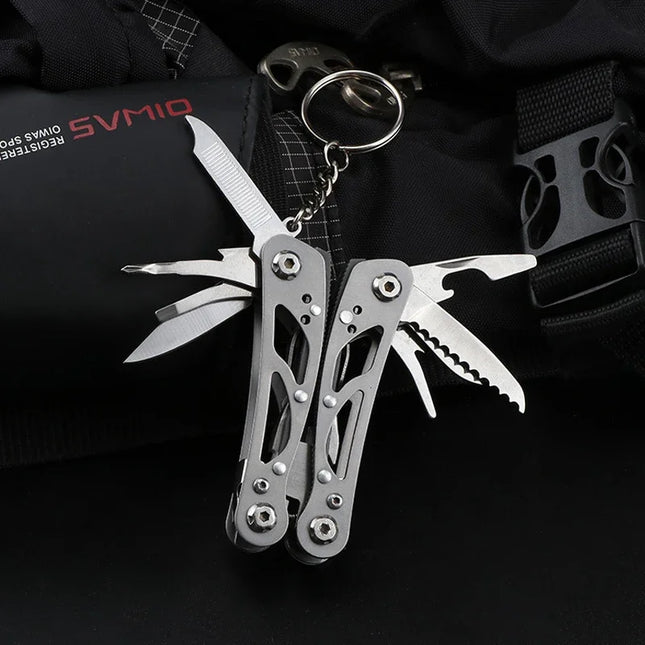 QIVANLIFE Multifunctional Pliers Folding Pliers Multi-tool Pocket Knife Pliers Outdoor Portable Folding Plier Multipurpose Repair Tools- Black-large