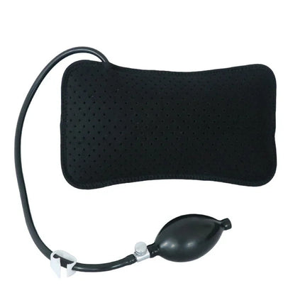 dykaae Inflatable Lumbar Pillow Support Cushion Portable Neck Shoulder Posture Correct Massage Orthopedic Design for Back Pain Relief - black