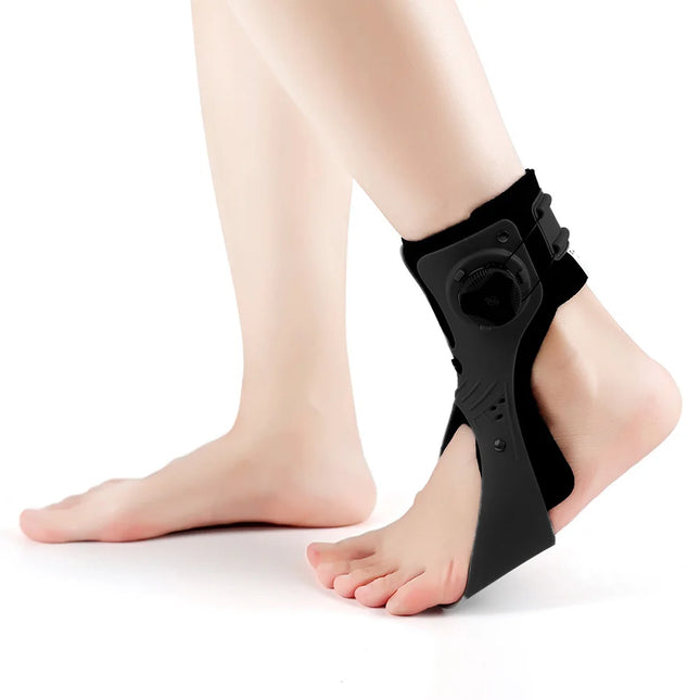 PAPLUS Ankle Joint Foot Orthosis Foot Drop Support Brace Weightlight Easy Wearing Adjustable Tightness Improve Foot Drop for Paralysis - Black Left - Size: M