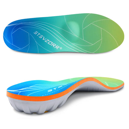 iFitna Plantar Fasciitis Relief Orthopedic Shoe Insole Metatarsal Pain Flat Feet Arch Support Insert Men&Women Standing All Day - 127G1-green blue - EU(43-44)-280MM